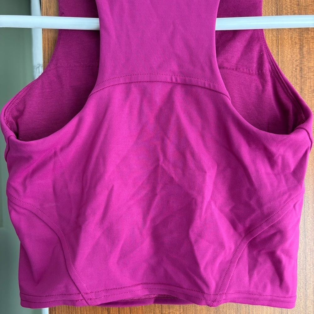 Lululemon Invigorate Training Tank Top Size 2 Magenta Purple High Neck Crop - Picture 4 of 11